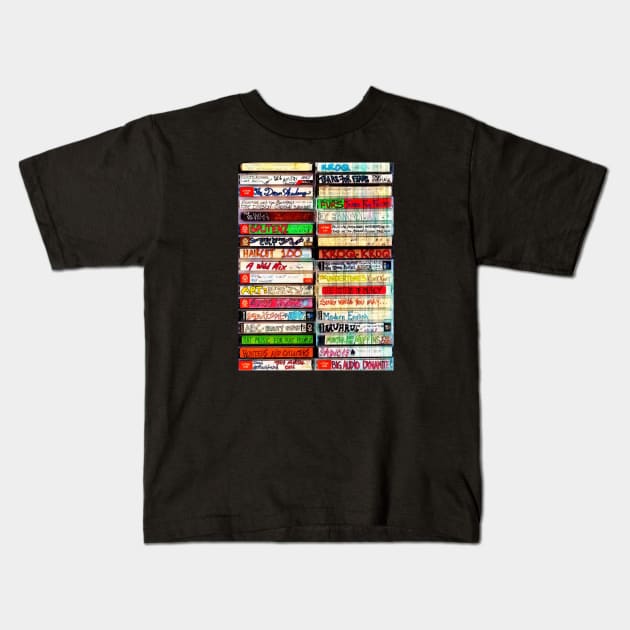 80s Mixtapes Kids T-Shirt by funhousejen